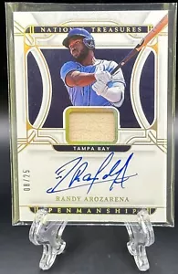 Randy Arozarena 2022 Panini National Treasures Penmanship Rays Auto & Relic 8/25 - Picture 1 of 2