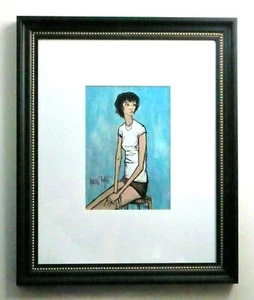 BERNARD BUFFET - A 1960s SIGNED ORIGINAL PAINTING, FRENCH, FRAMED, WOMAN, PARIS - Picture 1 of 11