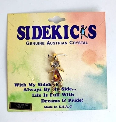 Genuine Austrian Crystal NOVEMBER TOPAZ PENDANT by Sidekicks (USA made) - NEW - Image 1 of 4