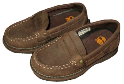 NUEVO MOCASÍN TIMBERLAND ZAPATOS 8.5 NIÑOS PEQUEÑOS NIÑOS MARRÓN CUERO ACEITADO CENTAVO Foto 1 de 4