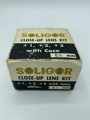 Vintage Soliger Close-Up Lens Kit +1 +2 +3 w/ Case 55mm AIC Photo Inc NOS - Image 1 of 4