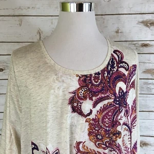 Catherines Pullover Shirt Damen 2XWP Poly leicht Paisley Wirbel NEU      - Bild 1 von 9