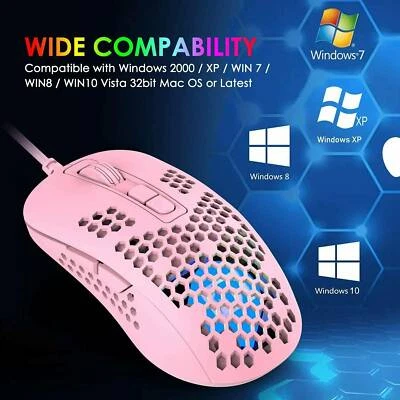 USB Wired Gaming Mouse 2400DPI Adjustable Honeycomb Shell Mice Laptop PC PS4 #5 - Image 1 of 4