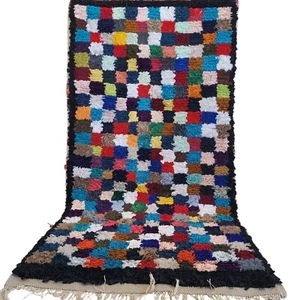 Vintage Moroccan Patchwork Beauty Berber Rug Handwoven Full Color Story Carpet - Picture 1 of 24