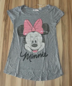 H&M Long T-Shirt / Mädchen / grau mit Minnie Maus / Gr. 146-152 - Bild 1 von 5