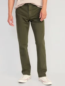 Old Navy Straight Five-Pocket Pants Jeans Mens 36x36 Olive Green Stretch NEW - Picture 1 of 11