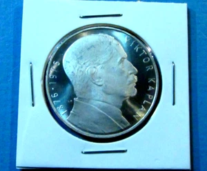 Moneda de plata de 100 coronas 1976 Checoslovaquia prueba VIKTOR KAPLAN República Checa Eslovaquia - Imagen 1 de 2