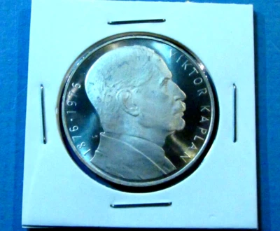 1976 Czechoslovakia 100 Korun Silver PROOF Coin VIKTOR KAPLAN Czech Slovakia - Image 1 of 2