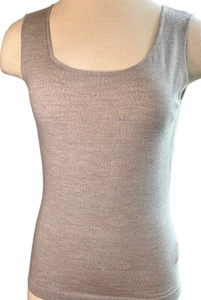 Lafayette 148 Sz S 100% Fine Merino Wool Sleeveless Sweater Tank Scoop Neck Gray - Picture 1 of 10