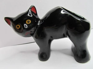 Candelabro vintage años 70 cerámica gato negro Japón - Imagen 1 de 10
