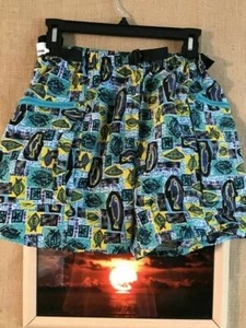 REI Kid’s belted “fish” swim trunks size L 12/14 inseam 5.5” nylon 2-zip nylon f - Picture 1 of 10