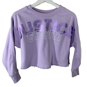 Justice Girls Sweatshirt Size 10 Graphic Logo Top Activewear Kids Casual Active - Picture 1 of 10