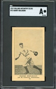 1917 E135 Collins McCarthy Baseball #71 Harry Heilmann SGC A