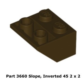 Lego 4x 3660 Dark Brown Slope, Inverted 45 2 x 2 10236 Ewok Village