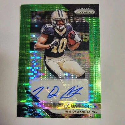 2018 Prizm Tre'Quan Smith RC Auto Green Pulsar Silver Prizm-NEW ORLEANS SAINTS  - Image 1 of 2