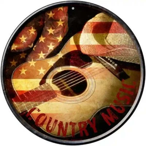 Letrero metálico circular de música country de 12" - Imagen 1 de 1