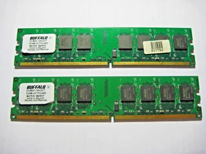 Lot 2/pcs, Genuine BUFFALO Memory 1GB, DDR2, 800MHz RAM Kit 240-pin PC2-6400U - Picture 1 of 2