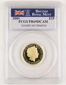 Great Britain UK 2004 BRITANNIA 1/4 Oz Gold £25 Pound Proof Coin PCGS PR69 DC - Picture 1 of 4