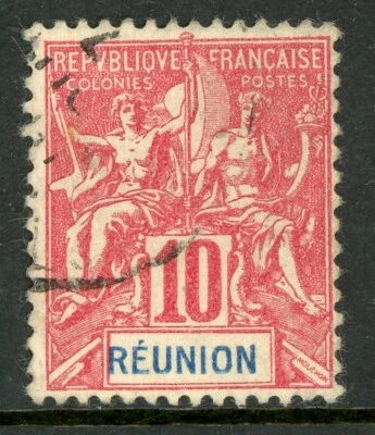 Diego Suarez 1894 French Colony 10¢ Carmine Peace & Commerce Sc #48 VFU N489 ⭐⭐ - Image 1 of 2