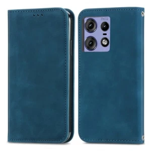 For Motorola Moto Edge 50 Ultra Retro Skin Feel Magnetic Flip Leather Phone Case - Photo 1 sur 2