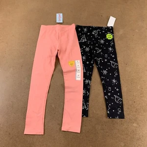 Toddler Girl Size 5T Cat & Jack Pink OshKosh Black Halloween 2 Pack Leggings NWT - Picture 1 of 7