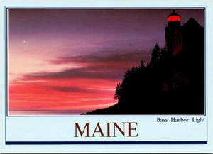 Postal Maine Mount Desert Island Acadia National Park Bass Harbor Faro - Imagen 1 de 2