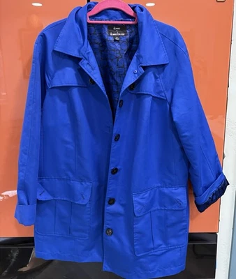 Gabardina para mujer Dennis Basso S azul real artística estampado animal Academia Foto 1 de 4