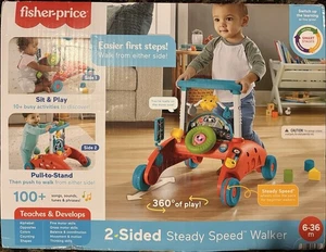 Fisher-Price 2-Sided Steady Speed Walker Baby Walker 16 Activities Songs Teaches - Picture 1 of 5