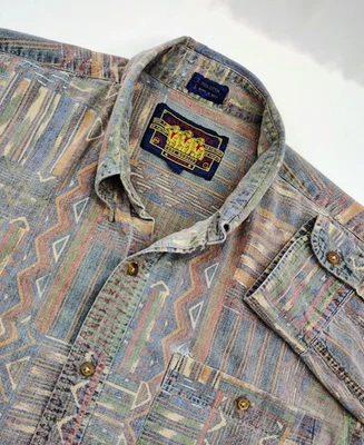 Vintage 90's Ralph Lauren Southwest Aztec Button Down Shirt Mens M Boy Scout Tag - Image 1 of 4