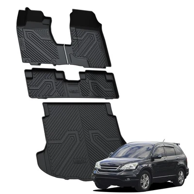 LASFIT Floor Mats for Honda CR-V 2007-2011 Waterproof Black TPE Cargo Liner Foto 1 de 4