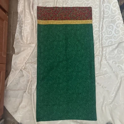 Green, Red, Gold Christmas Holiday Pillow Case - King Size - Hand Made - K - Image 1 of 4