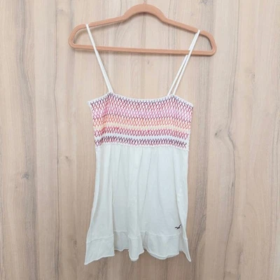 Top Babydoll Y2K Hollister Talla L Blanco Calado Suave Niña Casa Indie Verano Foto 1 de 4