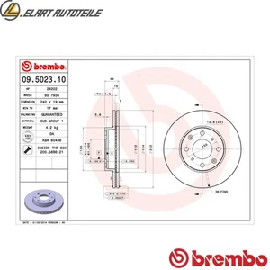 2x BREMSSCHEIBE 09.5023.10 FÜR HONDA CIVIC/Hatchback/Shuttle INTEGRA CRX/II 1.6L - Bild 1 von 9