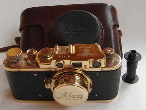 Leica II D Luftwaffe copia oro en estuche de cuero (copia FED-Zorki) Foto 1 de 4