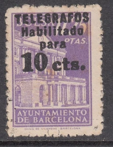 Barcelona Telegrafos 1942 Edifil 17 usado - Picture 1 of 1