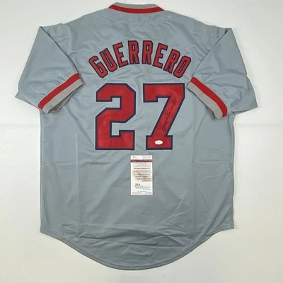 Autographed/Signed VLADIMIR VLAD GUERRERO Los Angeles LA Grey Jersey JSA COA - Image 1 of 4