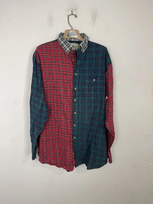 GreatLand Mens XL Tall Flannel Button Up Shirt Multicolor Plaid Long Sleeve - Image 1 of 4