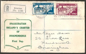 IRLAND 1937 Constitution Day Set FDC Ersttagsbrief PORT LAIRGE Spruchstempel - Bild 1 von 1
