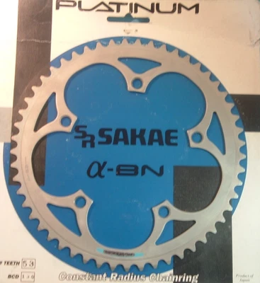 SR Sakae Japan Platinum 53T Road Chainring-NEW/NOS 130BCD- 5/6/7/8/9-Spd-NIB - Image 1 of 4