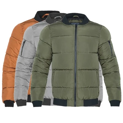 Jaqueta bombardeiro masculina inverno à prova d'água resistente ao vento para roupas de trabalho casuais de viagem - Imagem 1 de 4