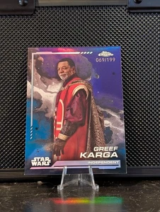 2024 Topps Chrome Star Wars Greef Karga Purple Refractor /199 #43 MANDALORIAN - Bild 1 von 3