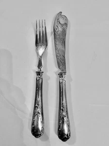 Vintage Christofle Silverplate Fish Serving Knife & Fork Marly - Picture 1 of 9