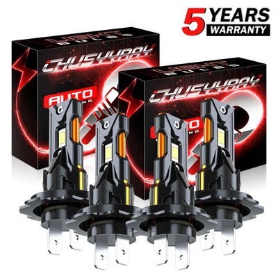 H7+H7 Combo LED Headlight Kit 6000K For Benz C250 C300 C350 Hi&Low Beam Bulbs 4X - Image 1 of 4