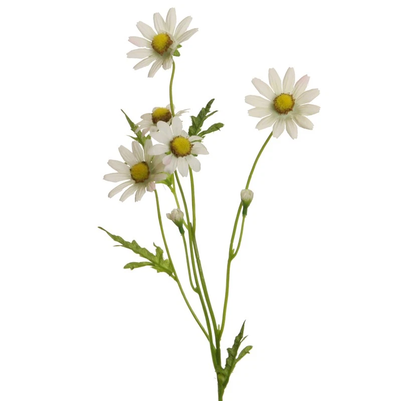 Kunstblume MARGERITENZWEIG 60cm. Margerite, Mageritte mit 5 Blüten und 2 Knospen - Bild 1 von 1