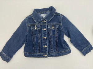 Chaqueta vaquera Place para niños talla 3T denim oscuro chaqueta elegante con volantes para niños - Imagen 1 de 3
