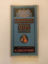 North Shropshire Vintage Bartholomews Map 1957 Stoke On Trent Shrewsbury Old