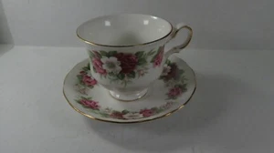 QUEEN ANNE TEA CUP & SAUCER-Flowers English Bone China - Picture 1 of 5