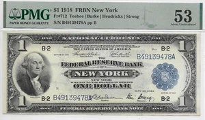 1914 $1 FRBN NEW YORK BLUE SEAL FR. 712 PMG 53 AU - Picture 1 of 2