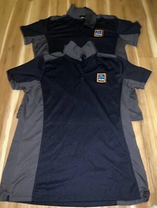 TWO ALDIs Employee Polo T Shirt Womens XL Blue Uniform Business Collard Tee - Picture 1 of 4