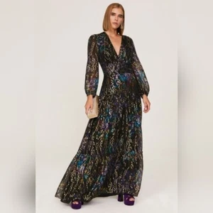 Shoshanna Midnight Womens Multicolor Madeline Gown Size 4 - Picture 1 of 9